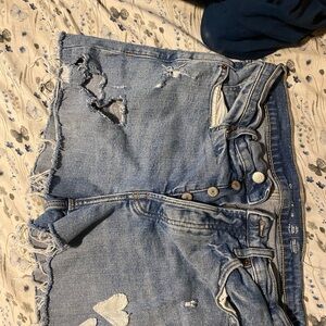 Old Navy Light Blue Distressed Jean Shorts